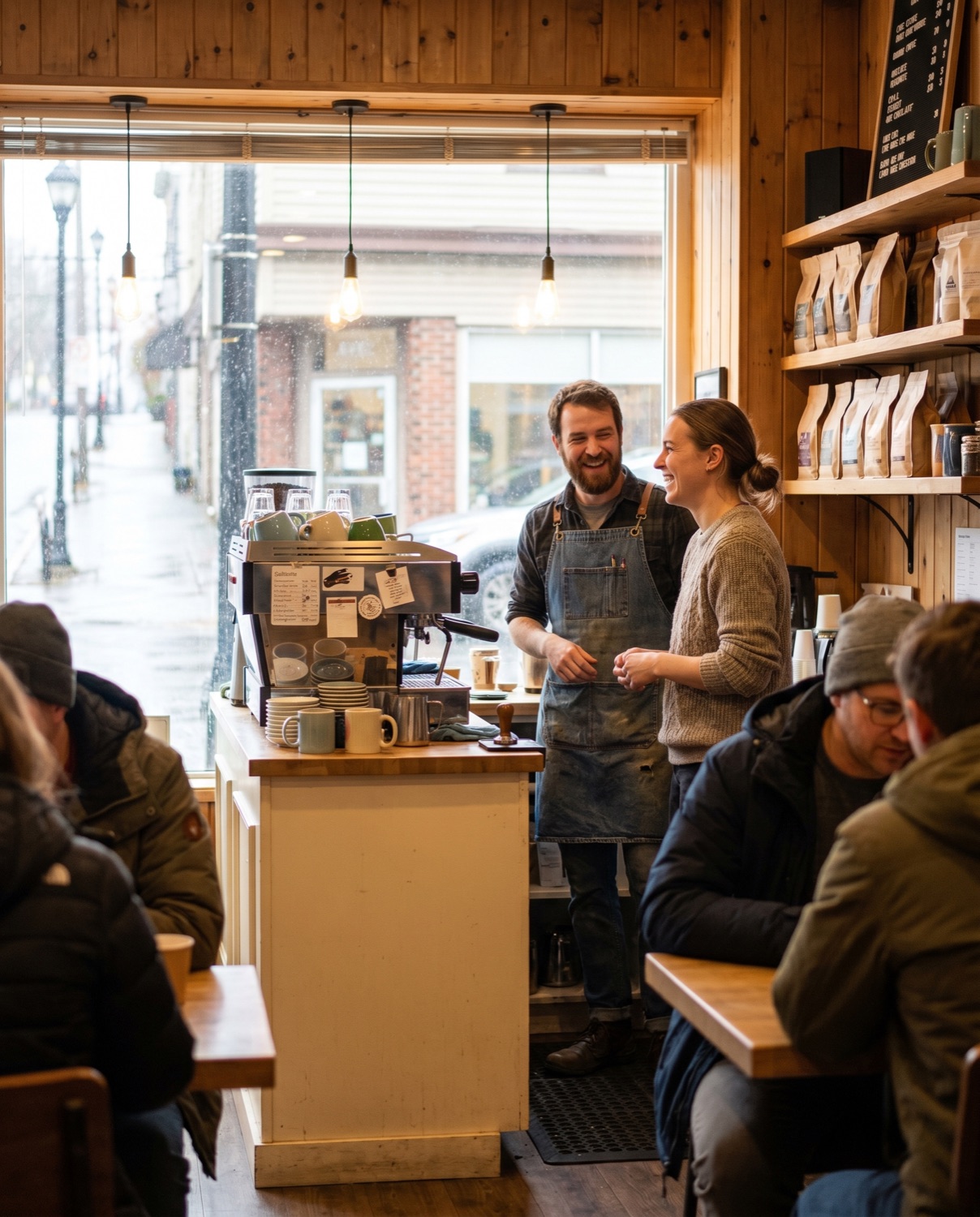Behind the counter at Ramblers