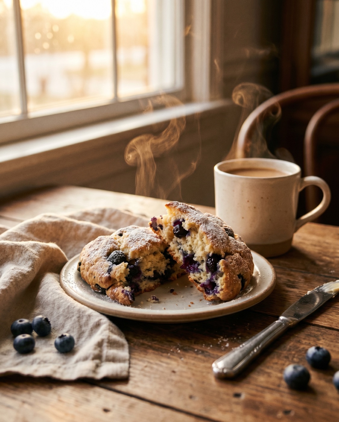 Warm Blueberry Scone, at Ramblers