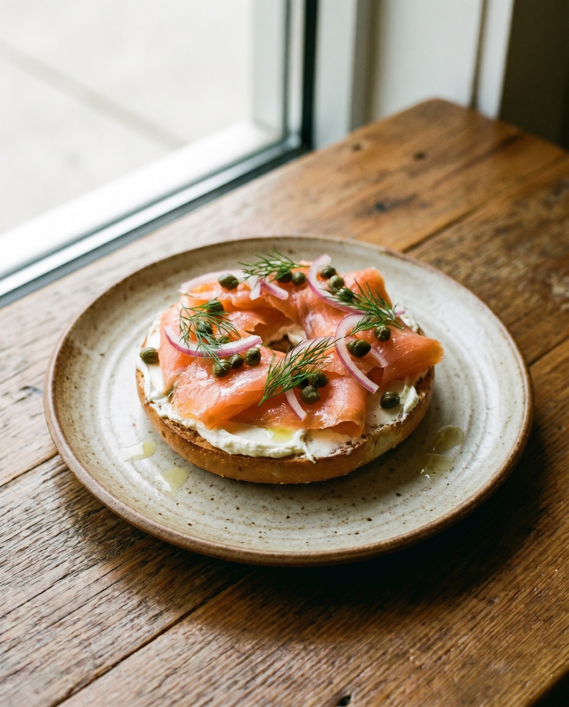 Smoked Salmon Bagel, at Ramblers